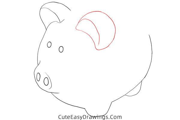 how to draw a piggy bank - www.cuteeasydrawings.com